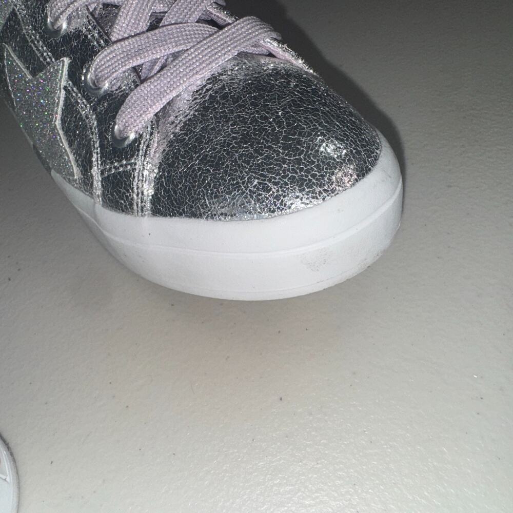 Skechers Los Angeles Girls 4 Glitter Sneakers Hi Top Metallic Casual School Bold - Picture 9 of 10